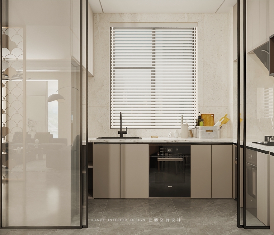 格林云墅一層廚房區(qū)域效果圖