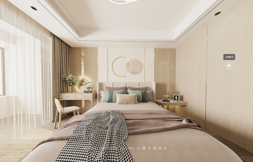 格林云墅二層主臥室區(qū)域效果圖