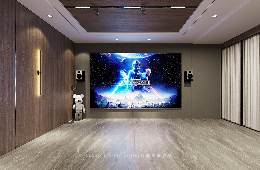格林云墅B1層影音室區(qū)域效果圖